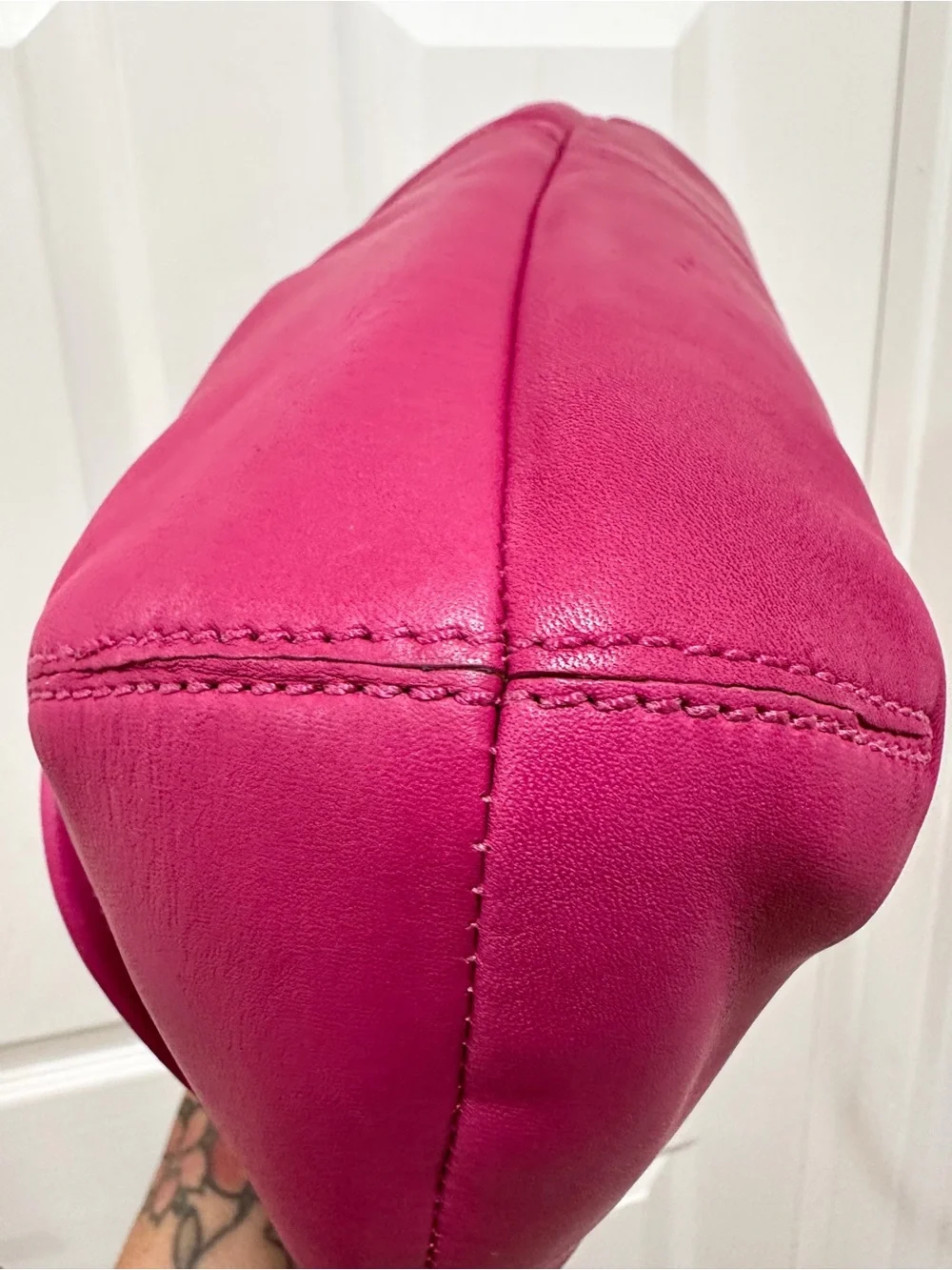 Coach Soho Pleated Shoulder Bag Hot Pink Glove Tanned Leather Like New